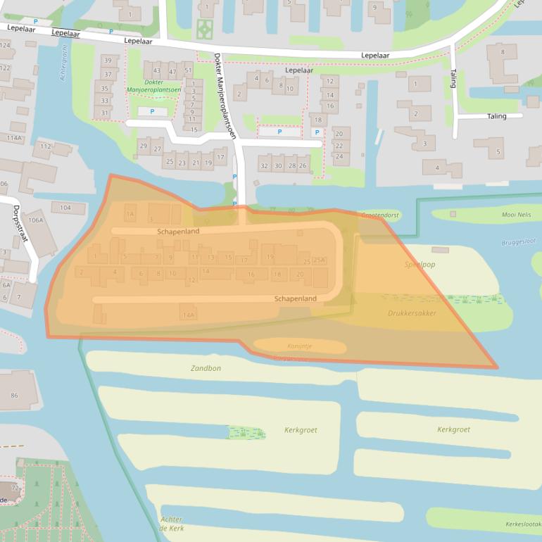 Kaart van postcodegebied 1721CM.