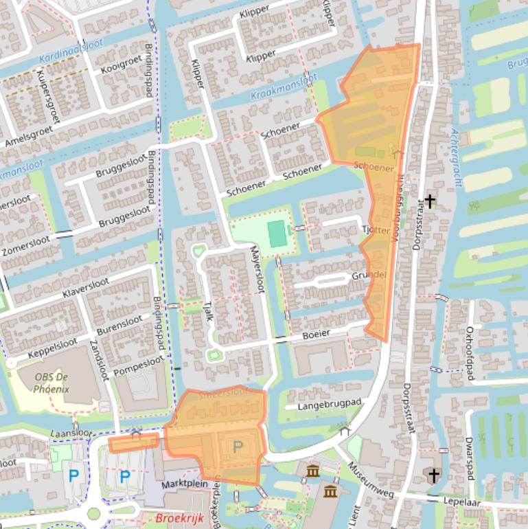 Kaart van postcodegebied 1721CR.