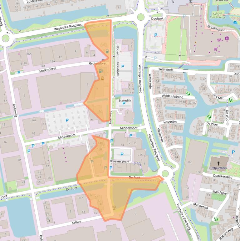 Kaart van postcodegebied 1721CV.