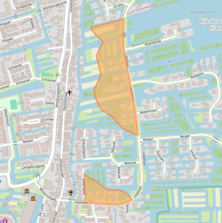 Kaart van postcodegebied 1721DA.