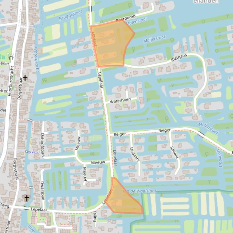 Kaart van postcodegebied 1721DB.