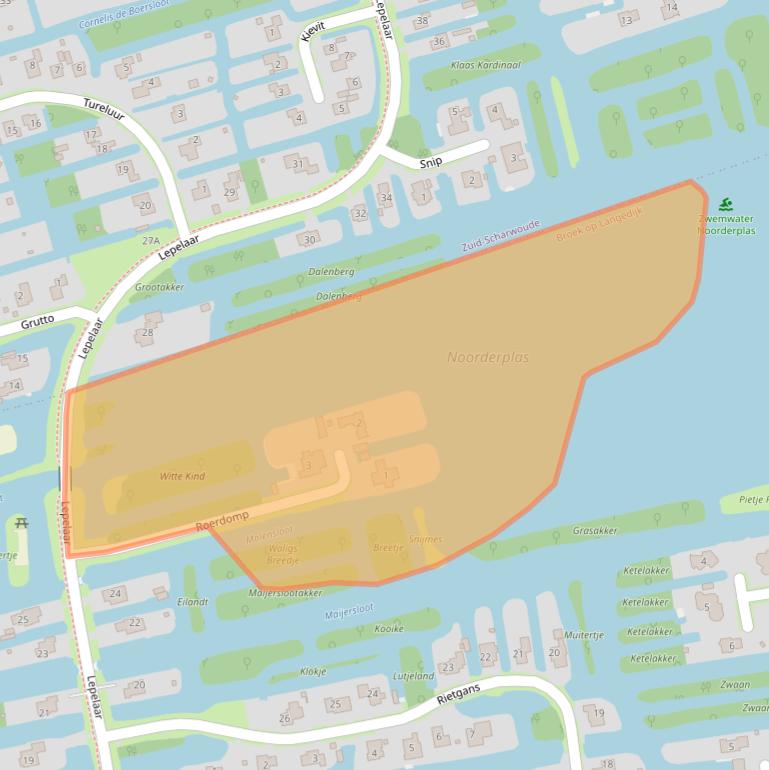 Kaart van postcodegebied 1721DL.