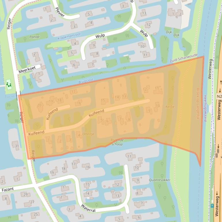 Kaart van postcodegebied 1721DM.