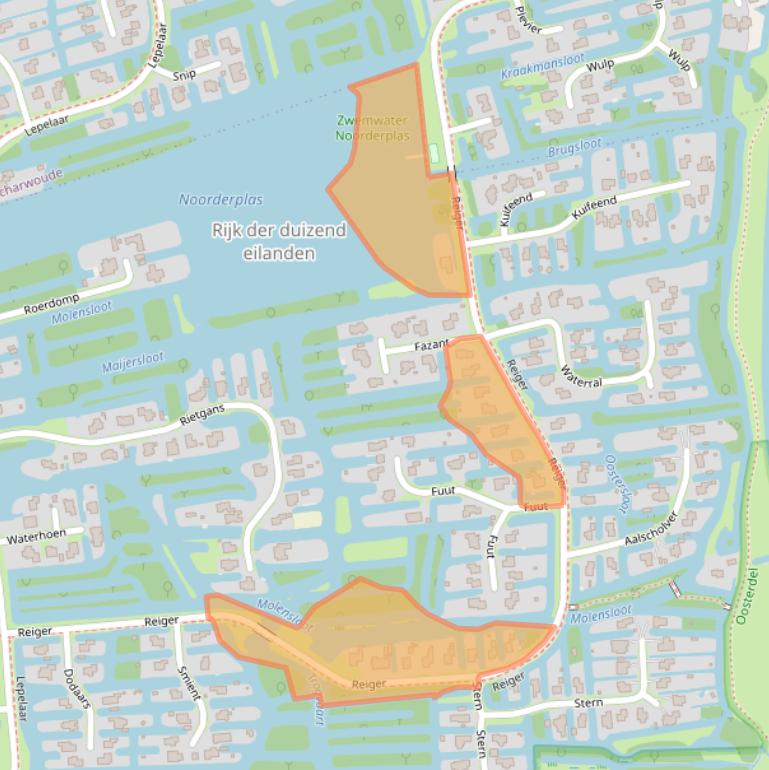 Kaart van postcodegebied 1721DN.