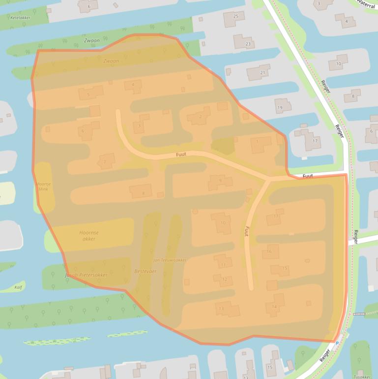 Kaart van postcodegebied 1721DV.