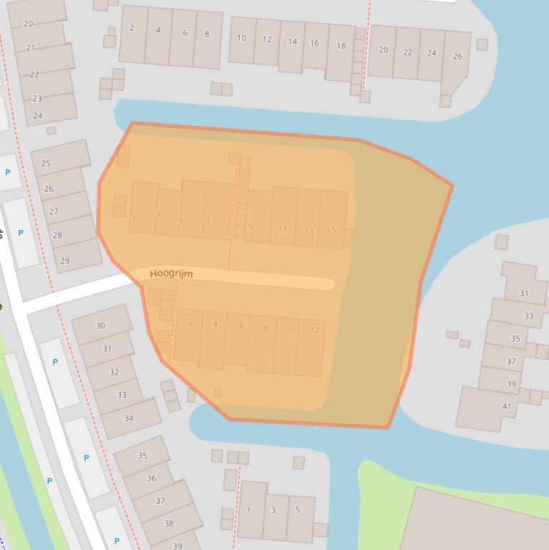 Kaart van postcodegebied 1721EH.