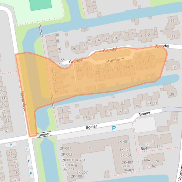 Kaart van postcodegebied 1721GC.