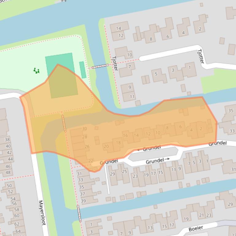 Kaart van postcodegebied 1721GD.