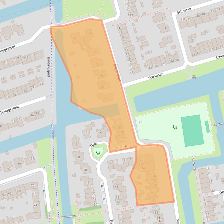 Kaart van postcodegebied 1721GE.
