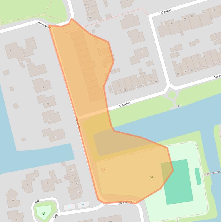 Kaart van postcodegebied 1721GH.