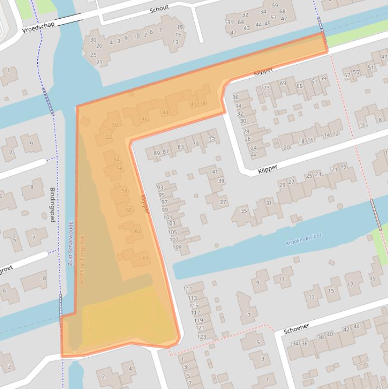 Kaart van postcodegebied 1721GZ.