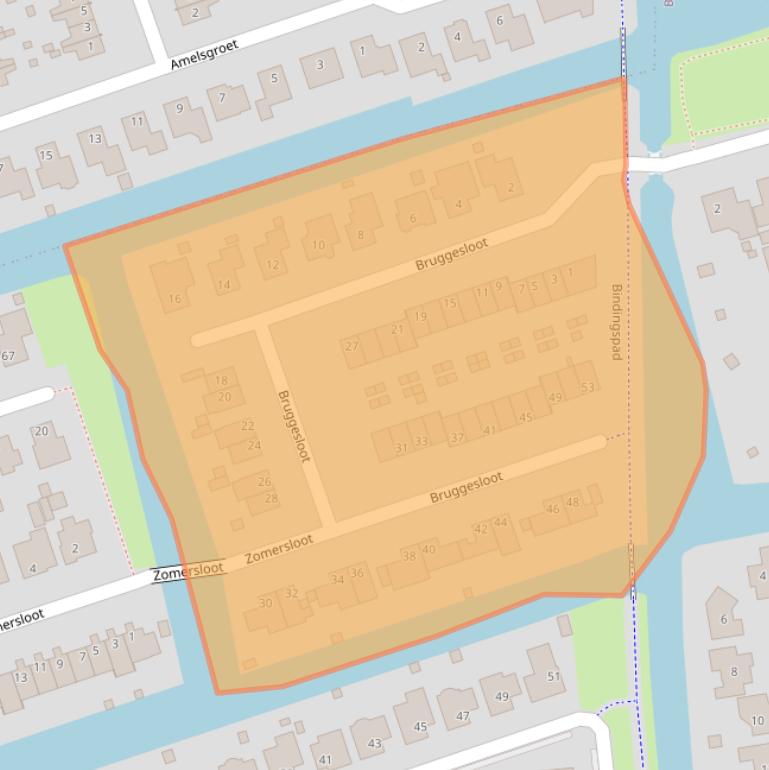 Kaart van postcodegebied 1721HA.