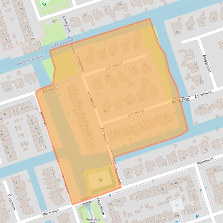 Kaart van postcodegebied 1721HB.