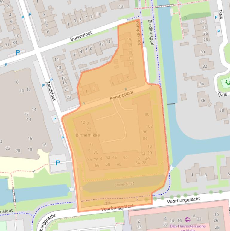 Kaart van postcodegebied 1721HH.