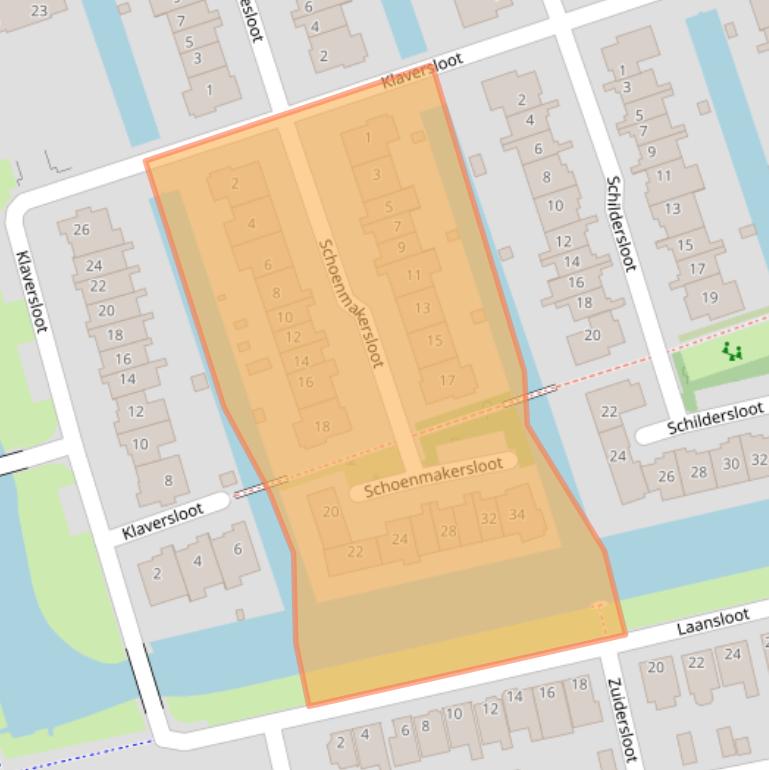 Kaart van postcodegebied 1721HR.