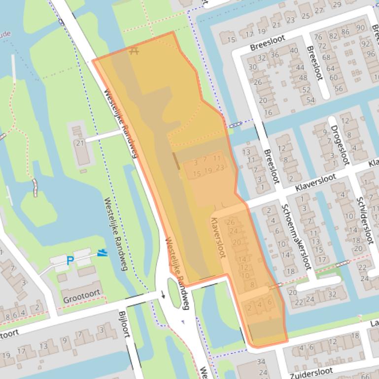 Kaart van postcodegebied 1721HS.