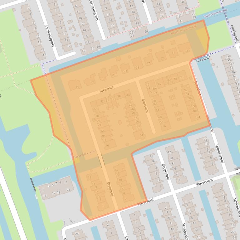 Kaart van postcodegebied 1721HT.