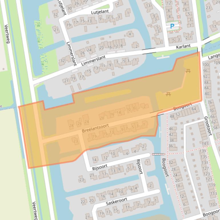 Kaart van postcodegebied 1721JH.
