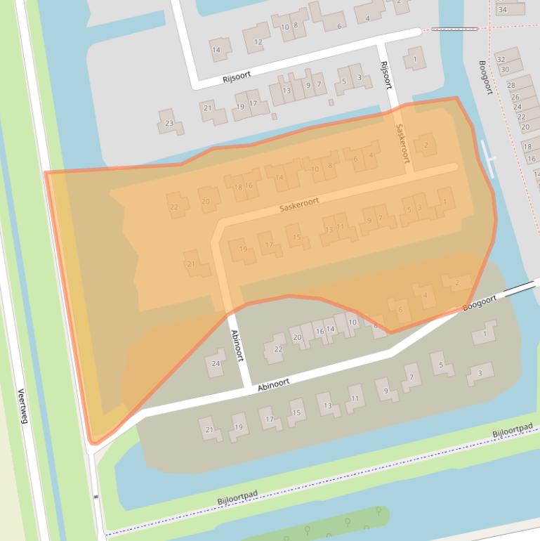 Kaart van postcodegebied 1721JK.