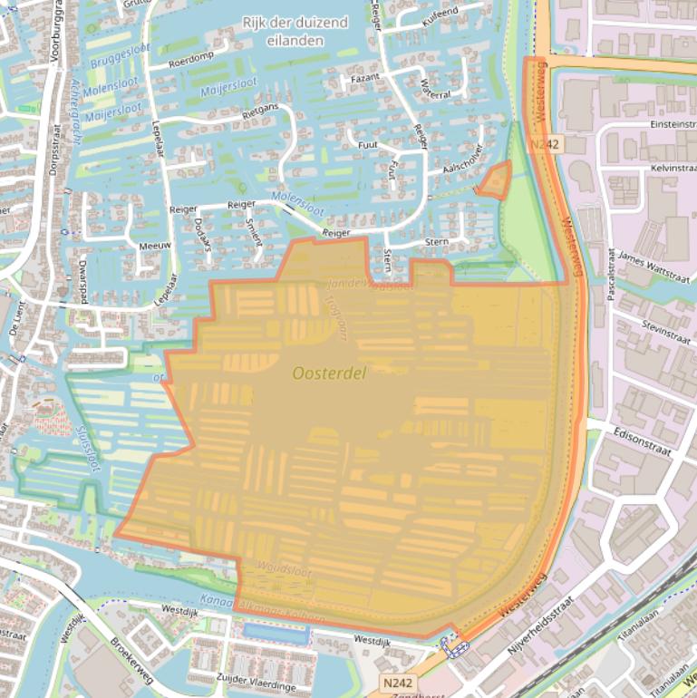 Kaart van postcodegebied 1721PB.