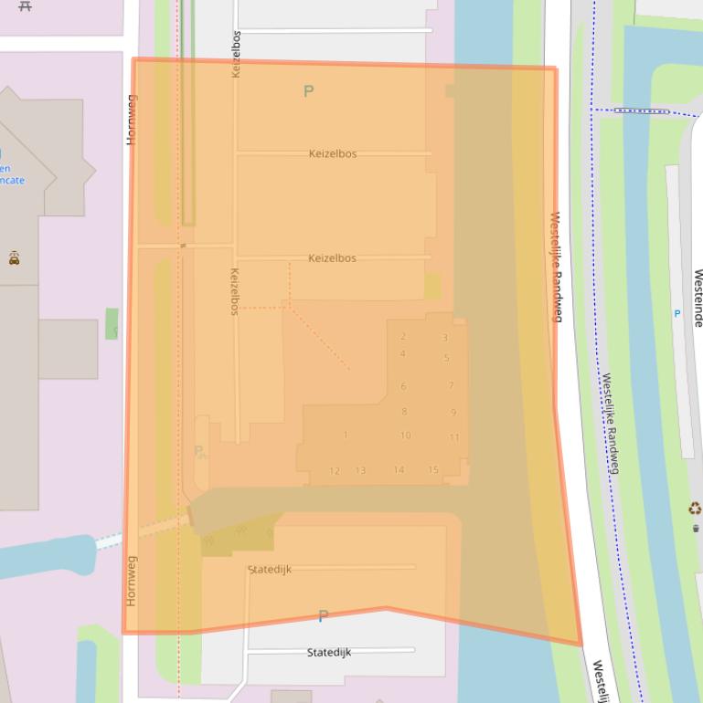 Kaart van postcodegebied 1721PJ.