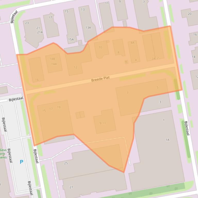 Kaart van postcodegebied 1721PS.