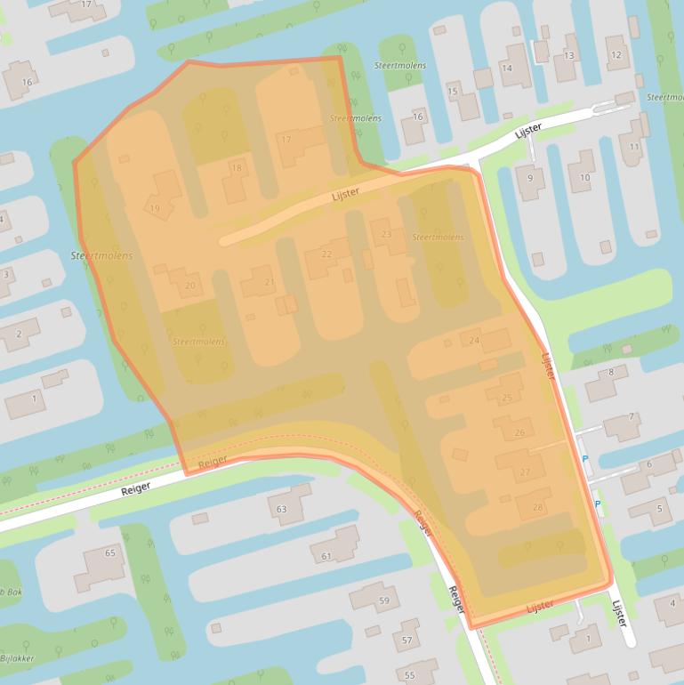 Kaart van postcodegebied 1722DD.