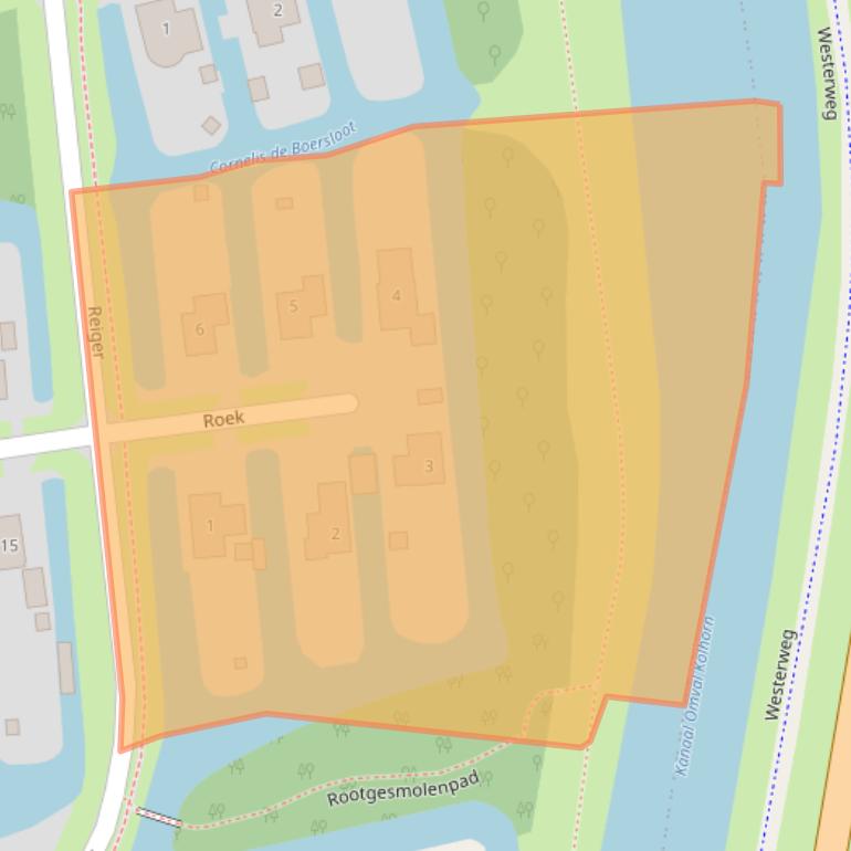 Kaart van postcodegebied 1722DN.
