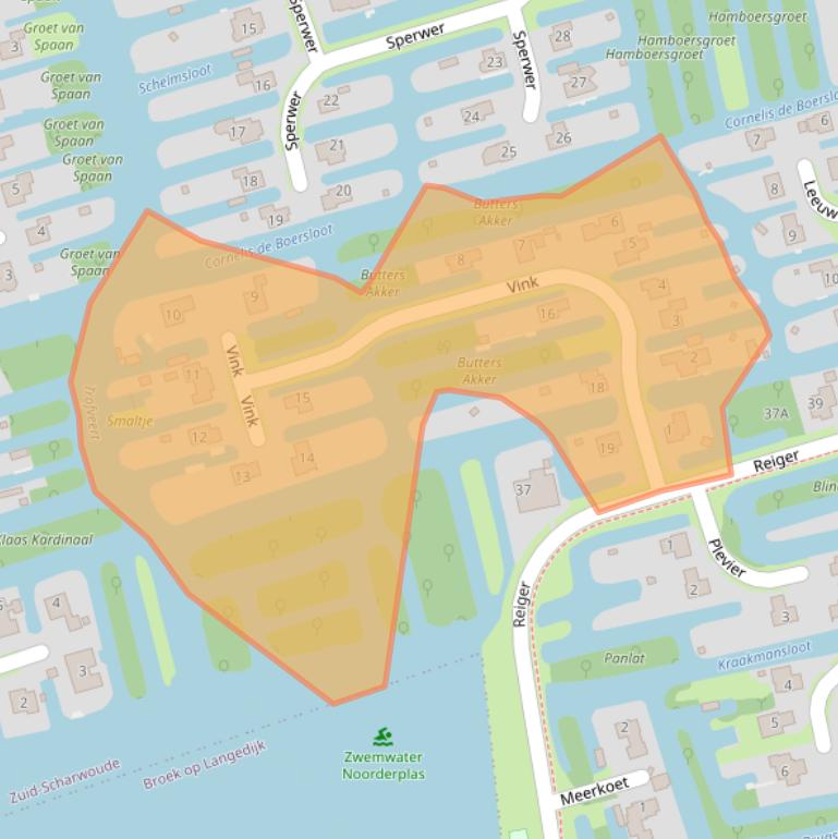 Kaart van postcodegebied 1722DR.