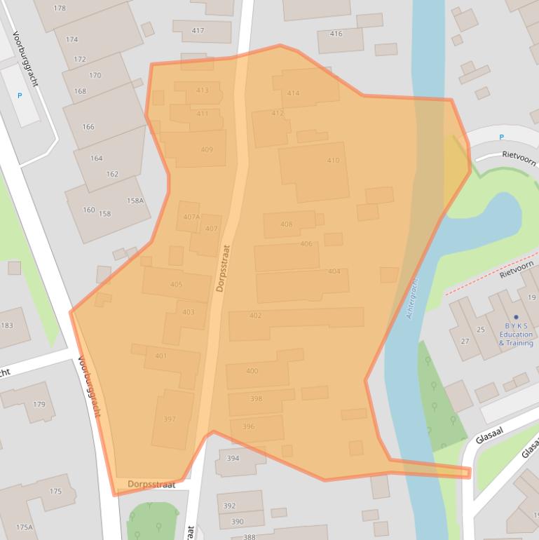 Kaart van postcodegebied 1722EG.