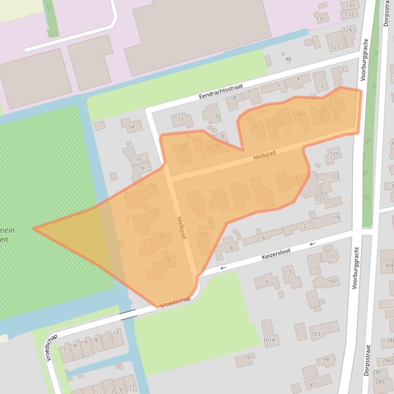 Kaart van postcodegebied 1722GG.