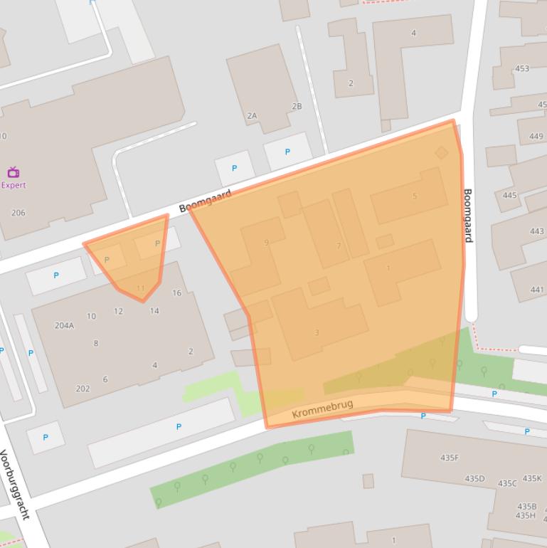 Kaart van postcodegebied 1722GJ.