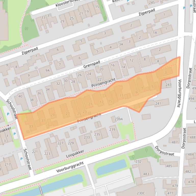 Kaart van postcodegebied 1722GL.