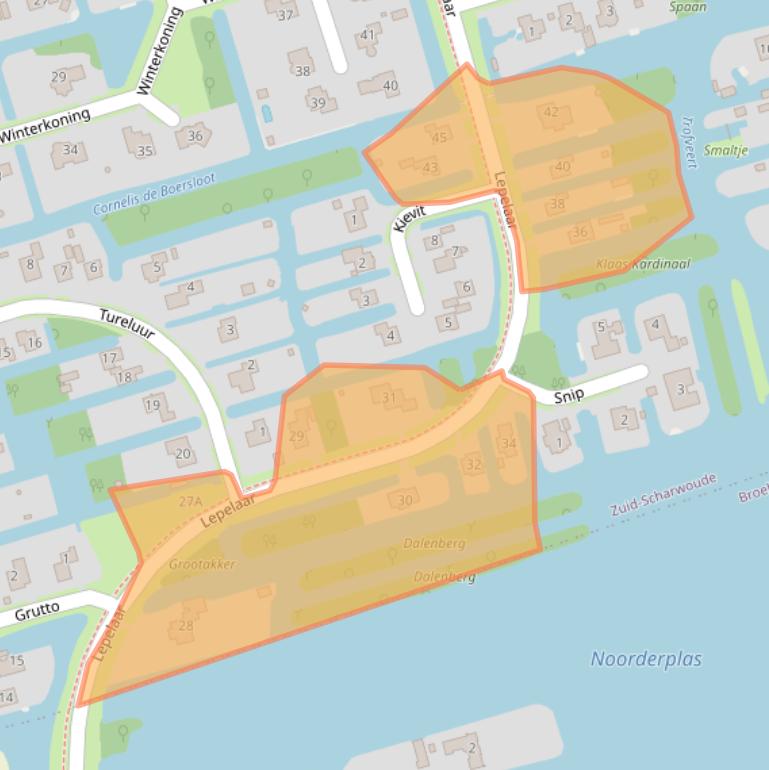 Kaart van postcodegebied 1722HH.