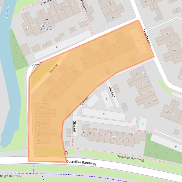 Kaart van postcodegebied 1722HJ.