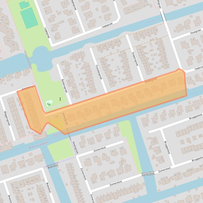 Kaart van postcodegebied 1722KN.