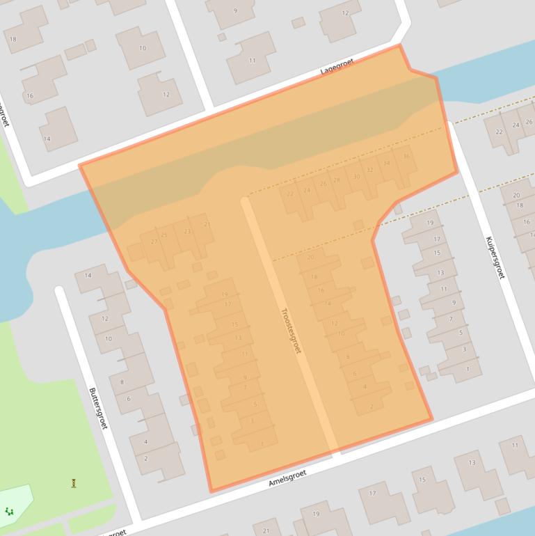 Kaart van postcodegebied 1722KT.