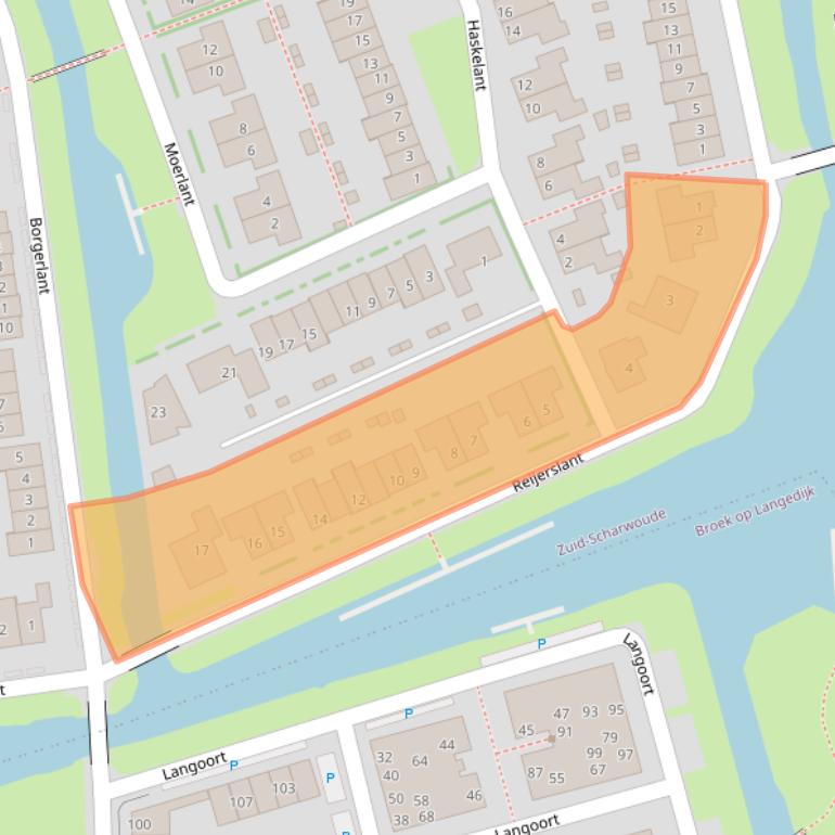 Kaart van postcodegebied 1722LA.