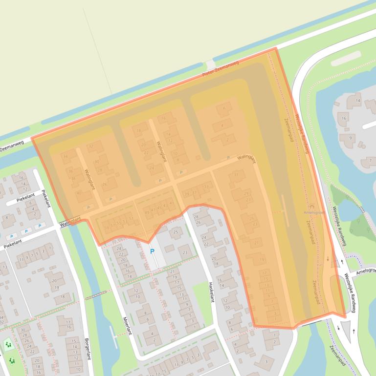 Kaart van postcodegebied 1722LB.