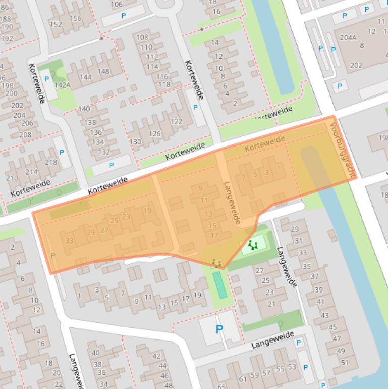 Kaart van postcodegebied 1722VA.