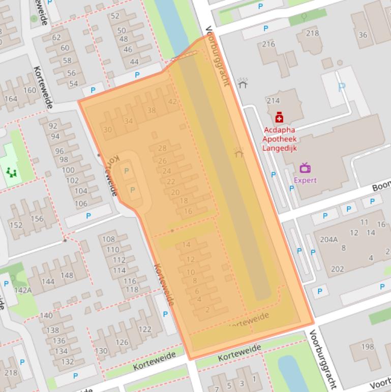 Kaart van postcodegebied 1722VE.