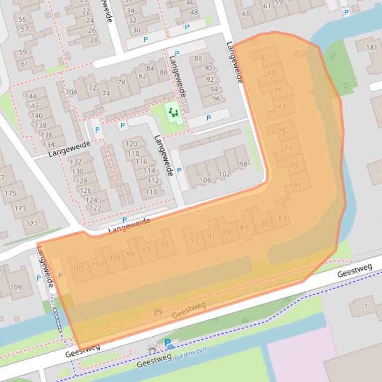 Kaart van postcodegebied 1722WD.