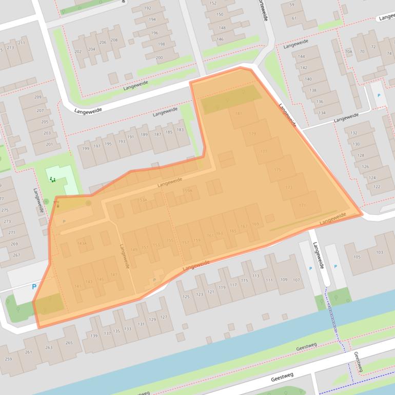 Kaart van postcodegebied 1722WG.
