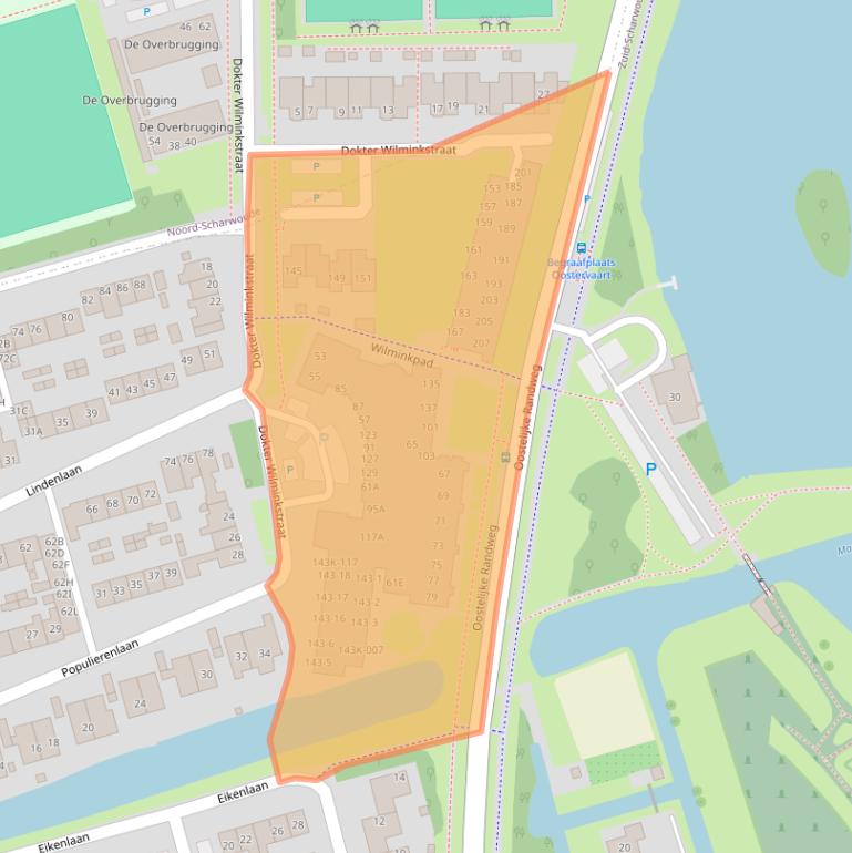 Kaart van postcodegebied 1722XR.