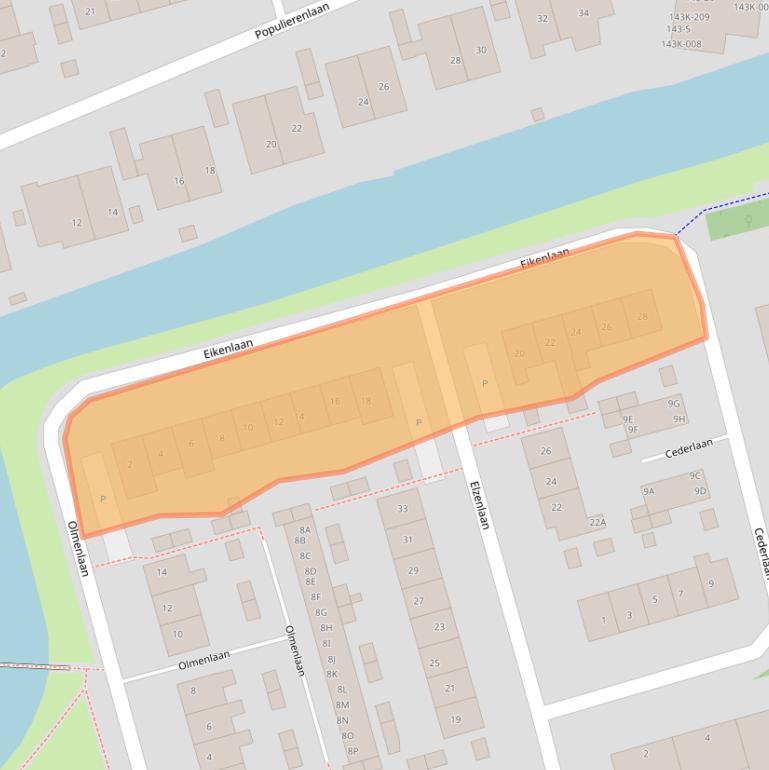 Kaart van postcodegebied 1722ZN.