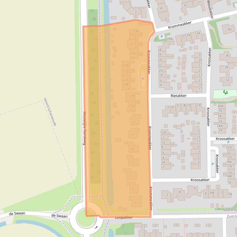 Kaart van postcodegebied 1723BD.