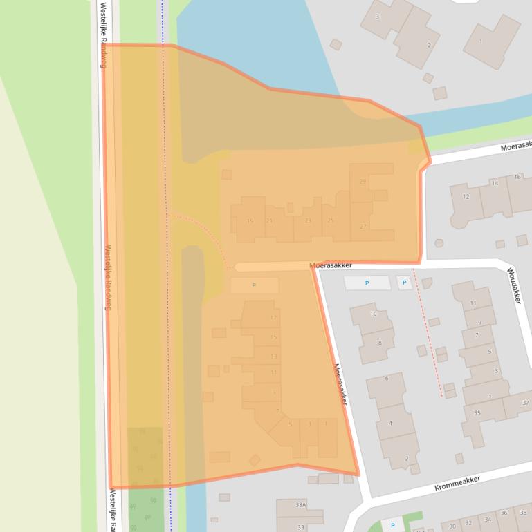 Kaart van postcodegebied 1723BJ.