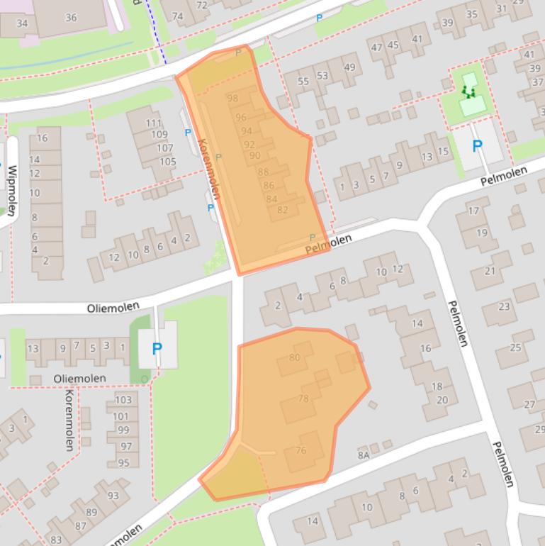 Kaart van postcodegebied 1723CE.