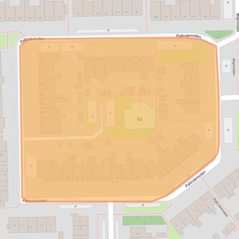 Kaart van postcodegebied 1723CN.