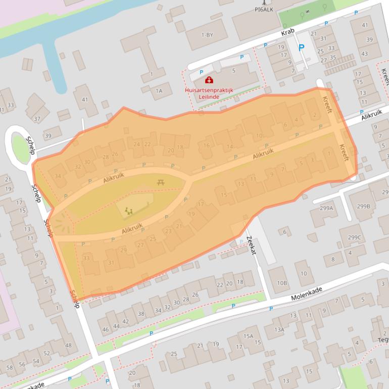 Kaart van postcodegebied 1723HS.